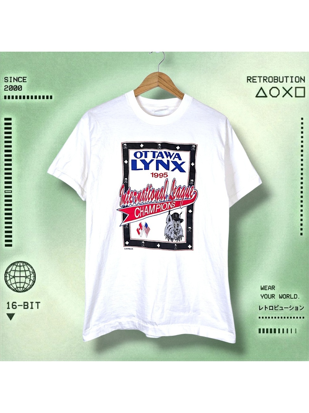 Vintage 1995 Ottawa Lynx MLB Shirt White Size L